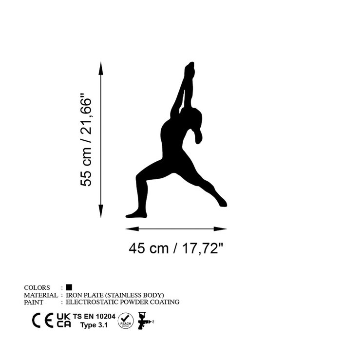 Wallity Yoga 10 Escultura de Pared Negra Wallity Yoga 10 Escultura de Pared Negra